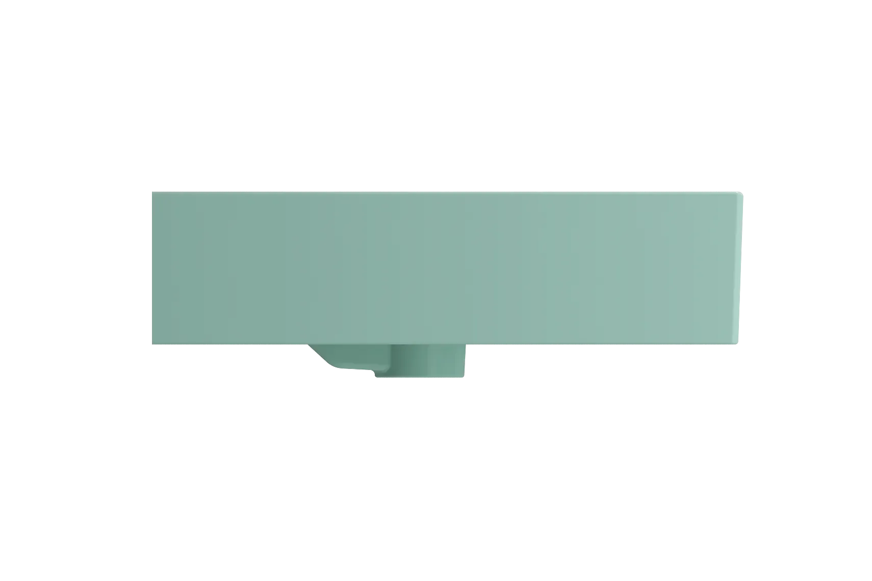BOCCHI Milano 40" Rectangle Wallmount Fireclay Bathroom Sink, Matte Mint Green, Single Faucet Hole, 1378-033-0126