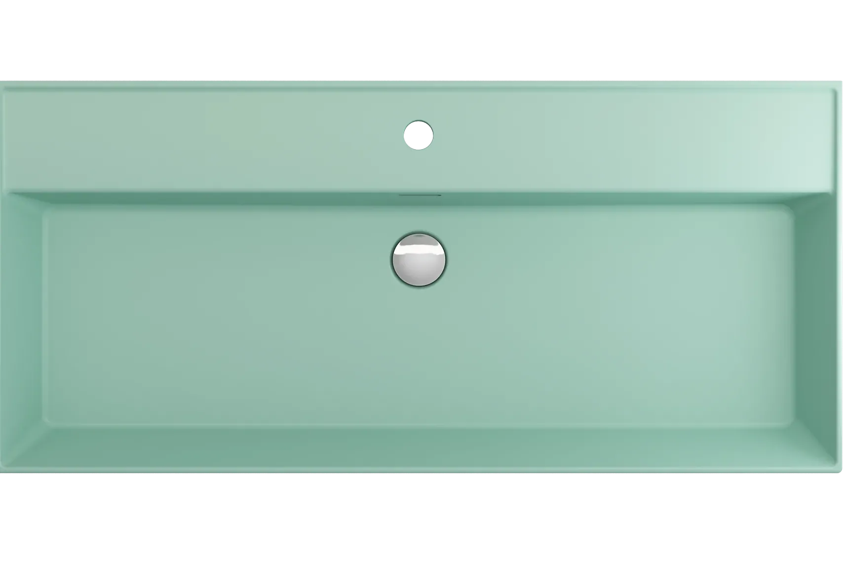 BOCCHI Milano 40" Rectangle Wallmount Fireclay Bathroom Sink, Matte Mint Green, Single Faucet Hole, 1378-033-0126