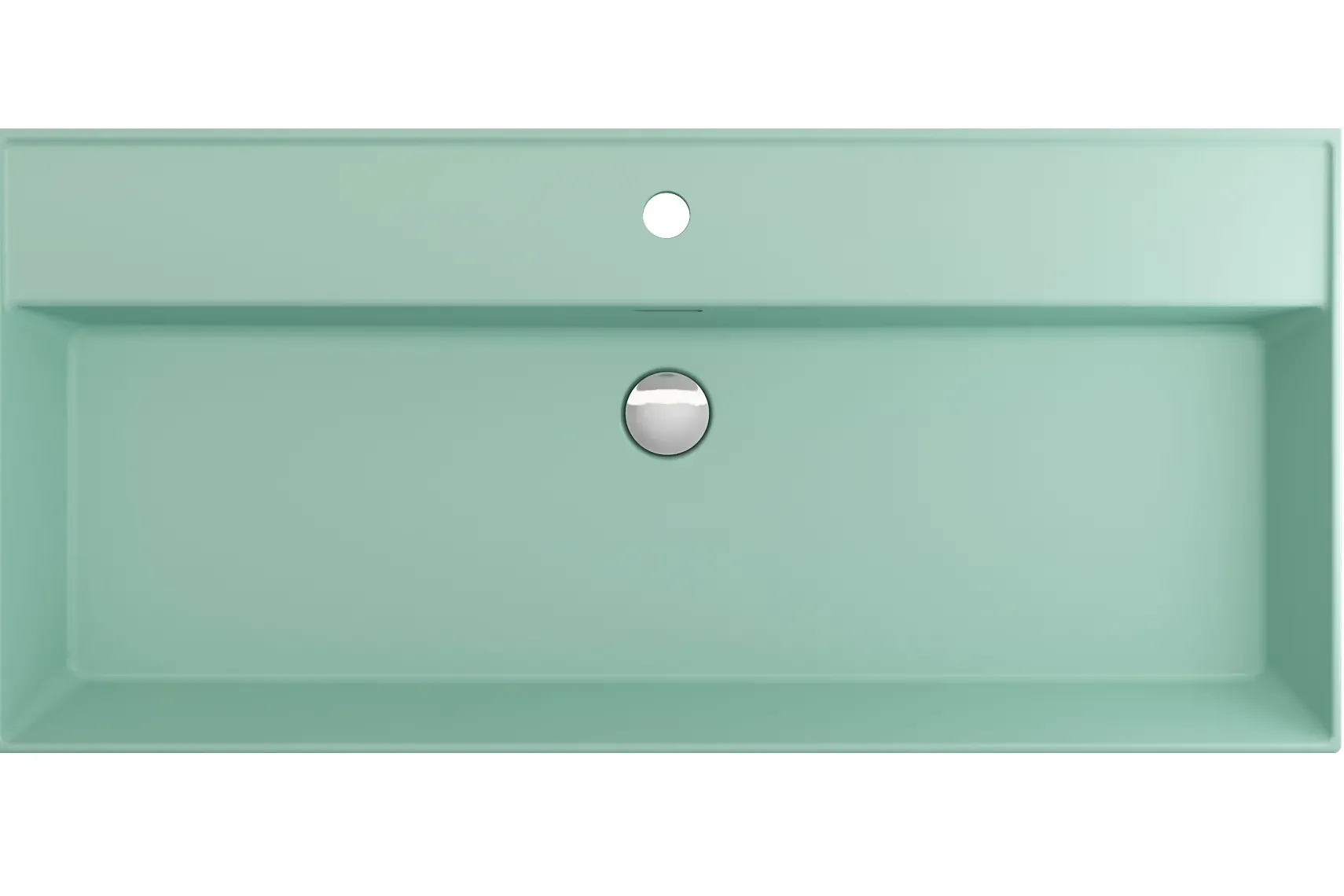 BOCCHI Milano 40" Rectangle Wallmount Fireclay Bathroom Sink, Matte Mint Green, Single Faucet Hole, 1378-033-0126