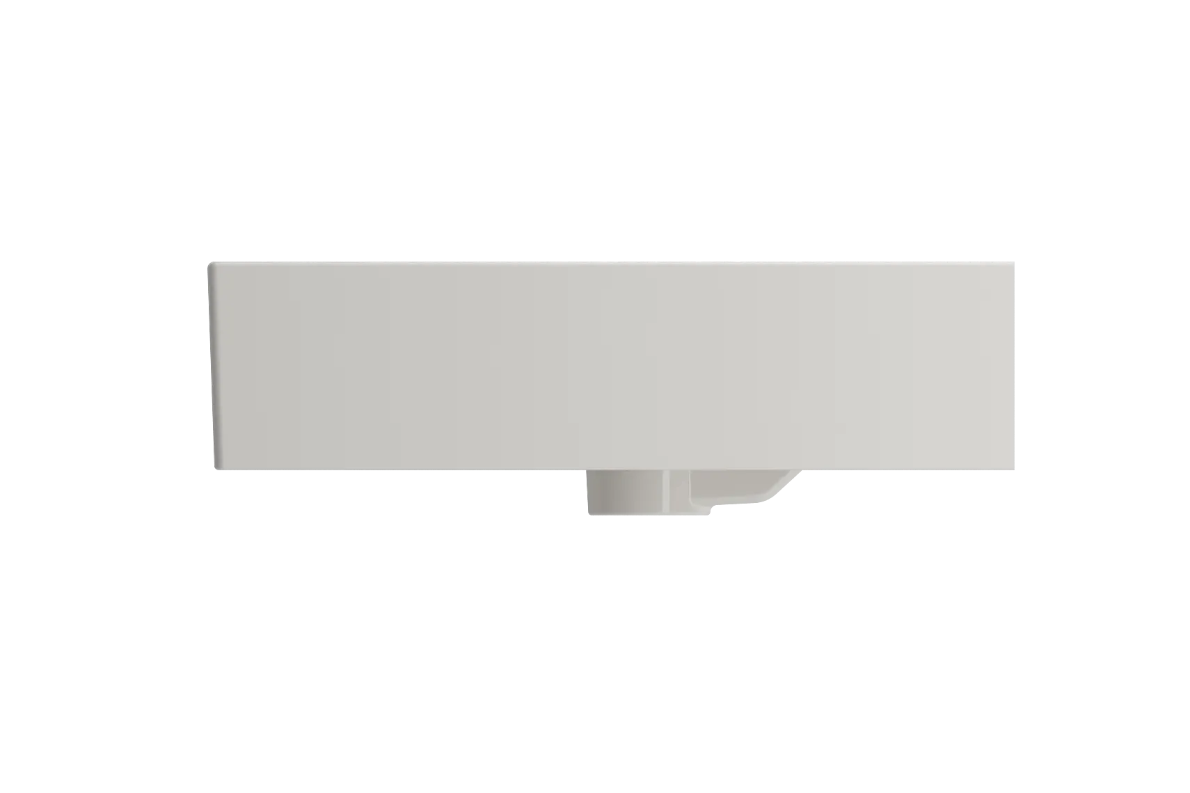 BOCCHI Milano 40" Rectangle Wallmount Fireclay Bathroom Sink, Biscuit, Single Faucet Hole, 1378-014-0126