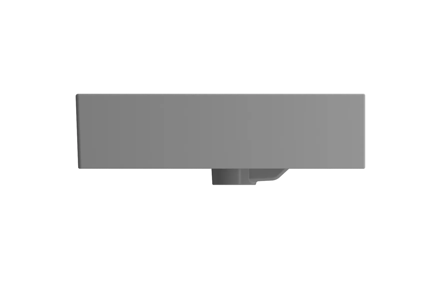 BOCCHI Milano 48" Rectangle Wallmount Fireclay Bathroom Sink, Matte Gray, 3 Faucet Hole, 1394-006-0127