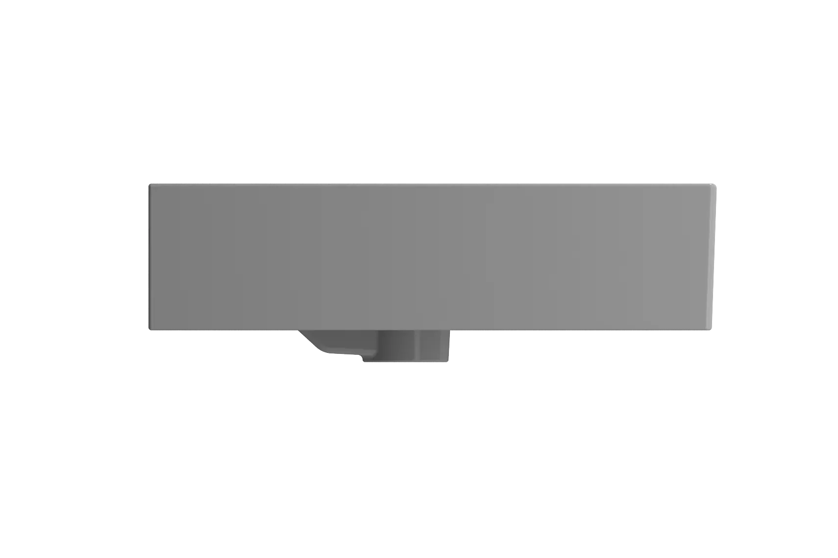 BOCCHI Milano 48" Rectangle Wallmount Fireclay Bathroom Sink, Matte Gray, 3 Faucet Hole, 1394-006-0127