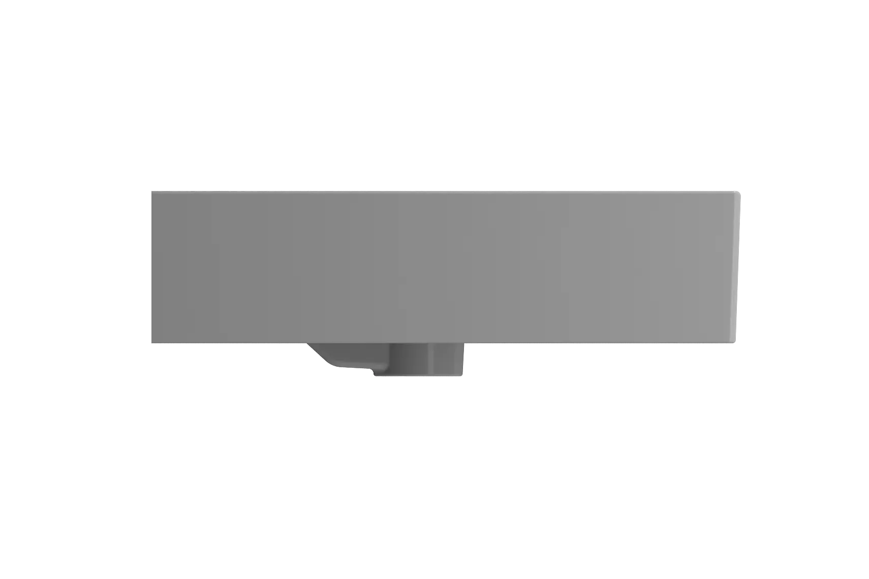 BOCCHI Milano 40" Rectangle Wallmount Fireclay Bathroom Sink, Matte Gray, 3 Faucet Hole, 1378-006-0127