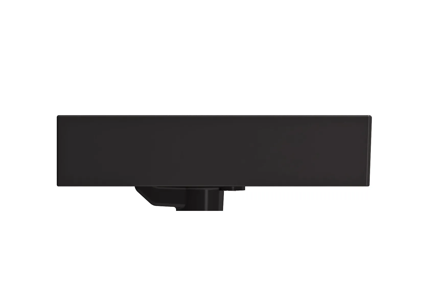 BOCCHI Milano 24" Rectangle Wallmount Fireclay Bathroom Sink, Matte Black, 3 Faucet Hole, 1376-004-0127