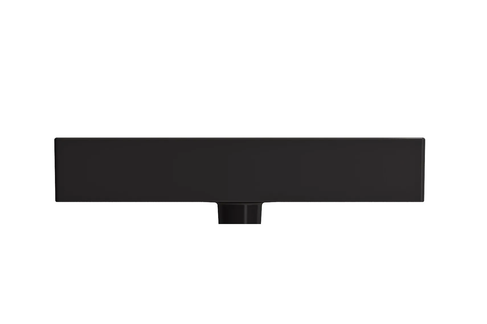 BOCCHI Milano 24" Rectangle Wallmount Fireclay Bathroom Sink, Matte Black, 3 Faucet Hole, 1376-004-0127