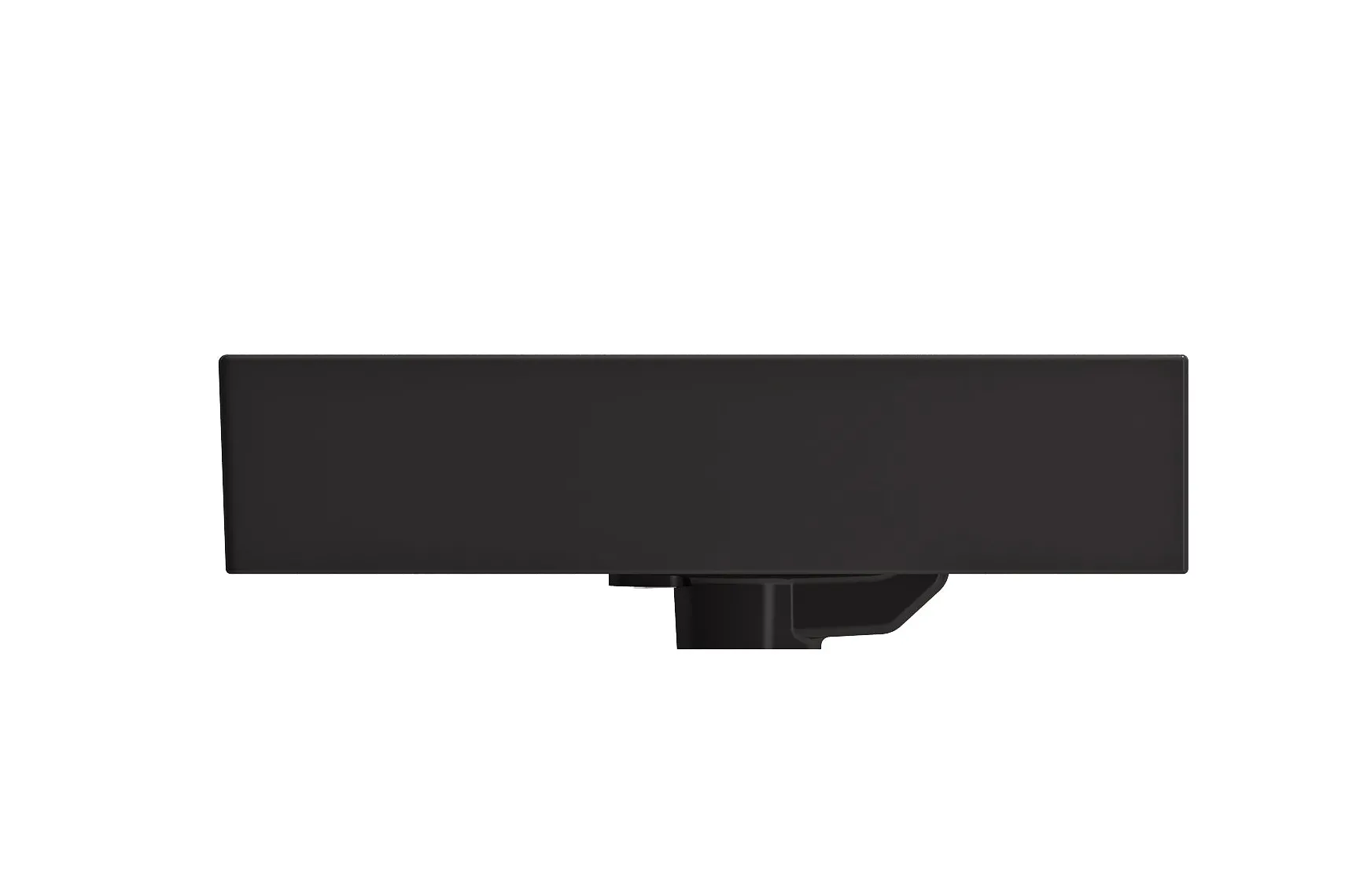 BOCCHI Milano 24" Rectangle Wallmount Fireclay Bathroom Sink, Matte Black, 3 Faucet Hole, 1376-004-0127