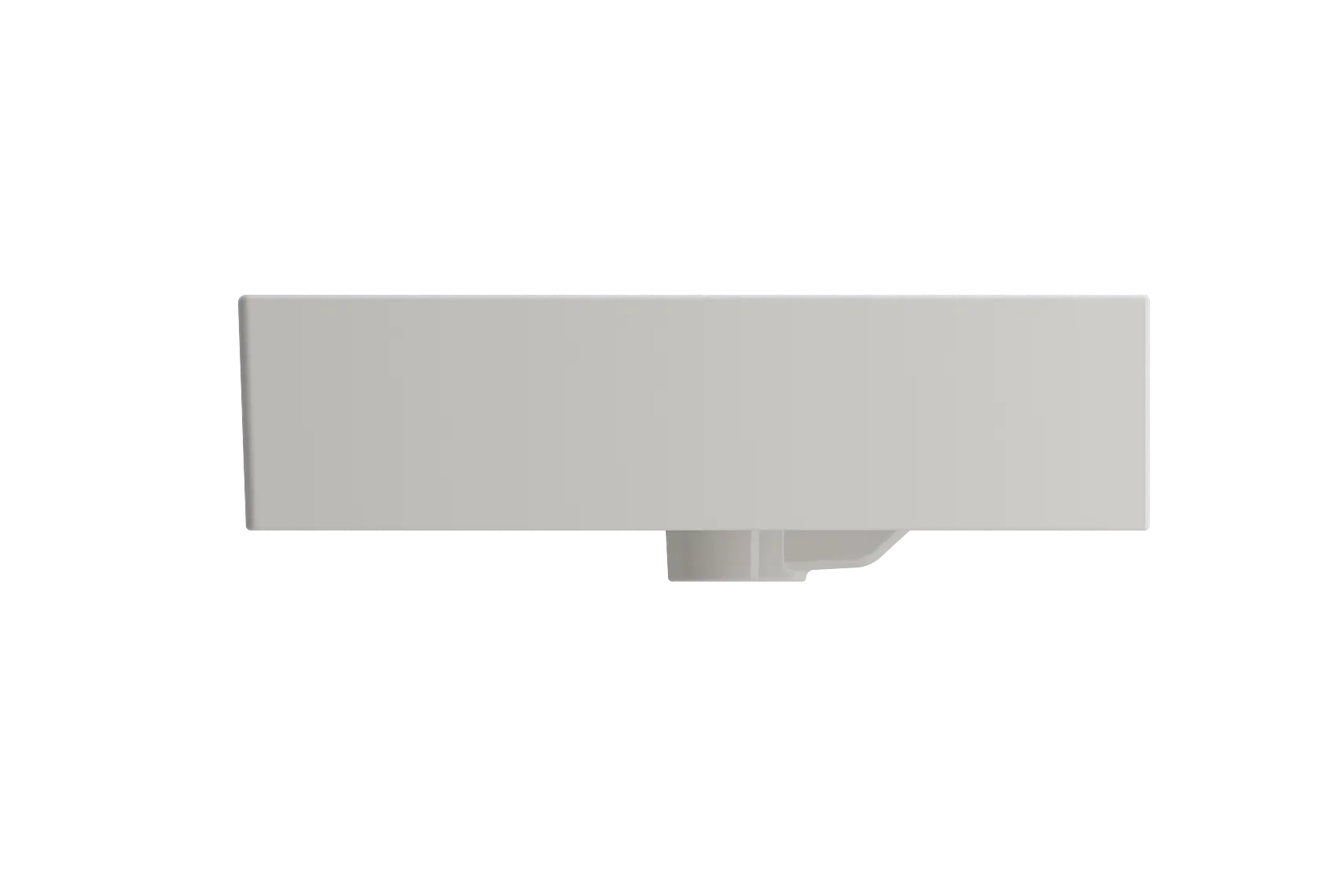 BOCCHI Milano 48" Rectangle Wallmount Fireclay Bathroom Sink, Biscuit, Single Faucet Hole, 1394-014-0126