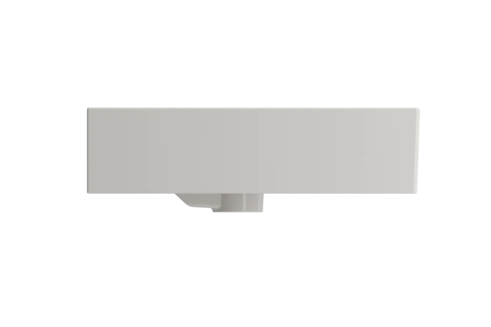 BOCCHI Milano 48" Rectangle Wallmount Fireclay Bathroom Sink, Biscuit, Single Faucet Hole, 1394-014-0126