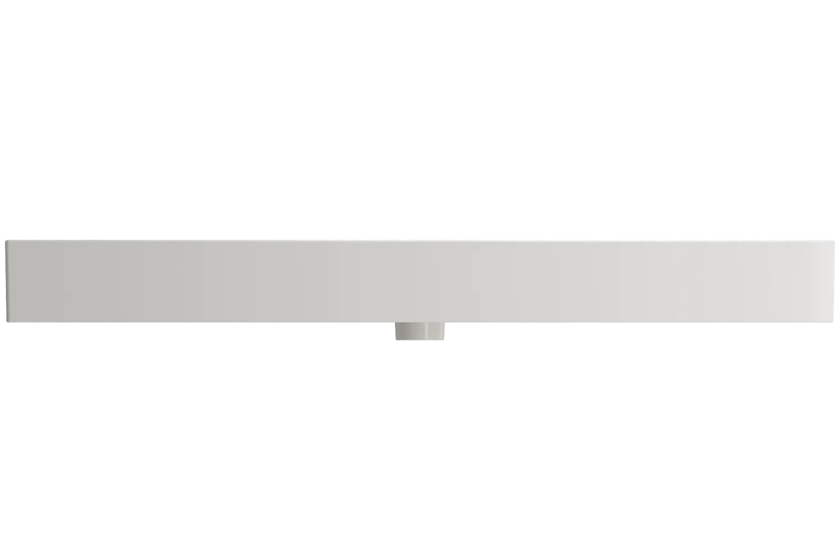 BOCCHI Milano 48" Rectangle Wallmount Fireclay Bathroom Sink, Biscuit, Single Faucet Hole, 1394-014-0126
