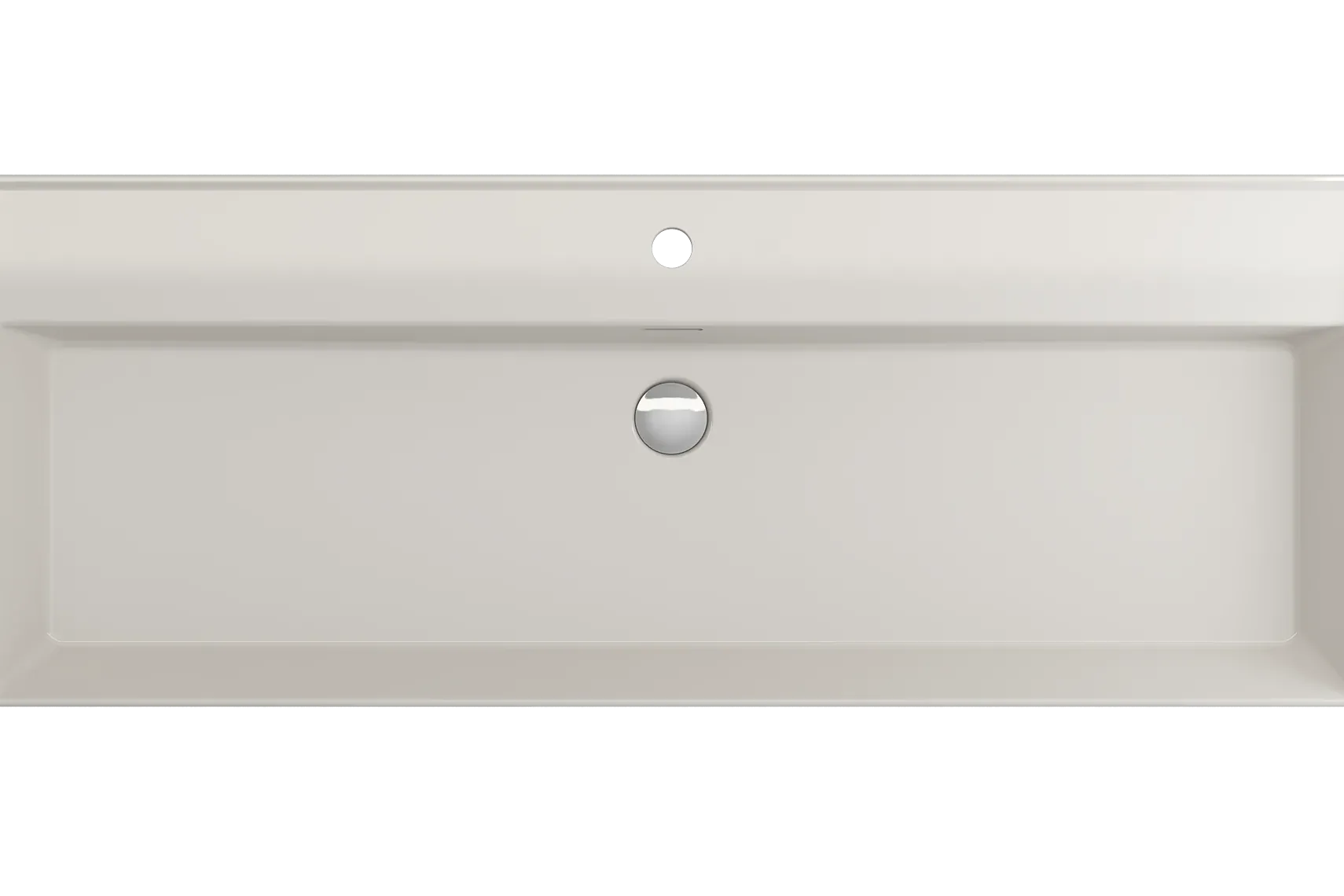 BOCCHI Milano 48" Rectangle Wallmount Fireclay Bathroom Sink, Biscuit, Single Faucet Hole, 1394-014-0126