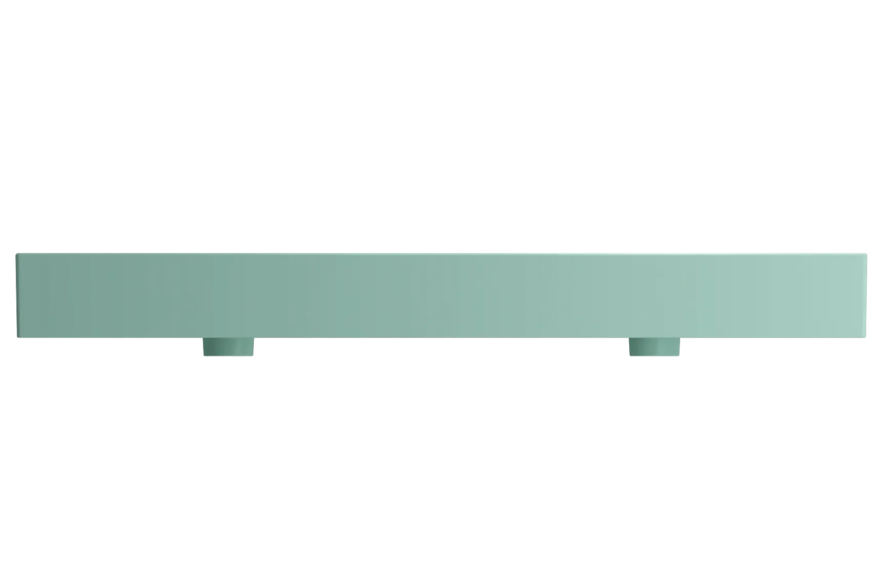 BOCCHI Milano 48" Rectangle Wallmount Fireclay Bathroom Sink, Double Basin, Matte Mint Green, Single Faucet Hole, 1393-033-0132