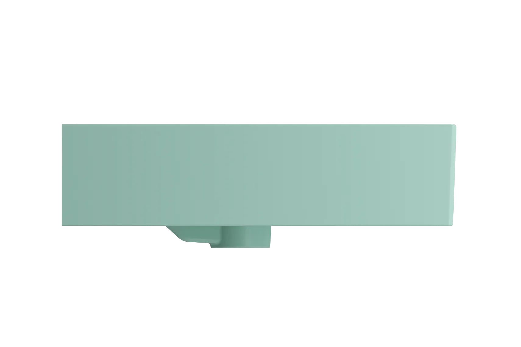 BOCCHI Milano 48" Rectangle Wallmount Fireclay Bathroom Sink, Double Basin, Matte Mint Green, Single Faucet Hole, 1393-033-0132