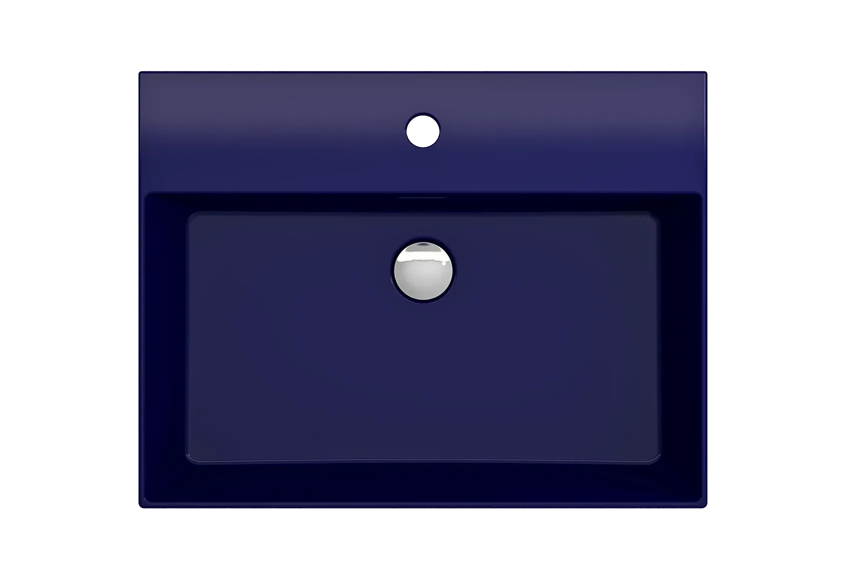 BOCCHI Milano 24" Rectangle Wallmount Fireclay Bathroom Sink, Sapphire Blue, Single Faucet Hole, 1376-010-0126