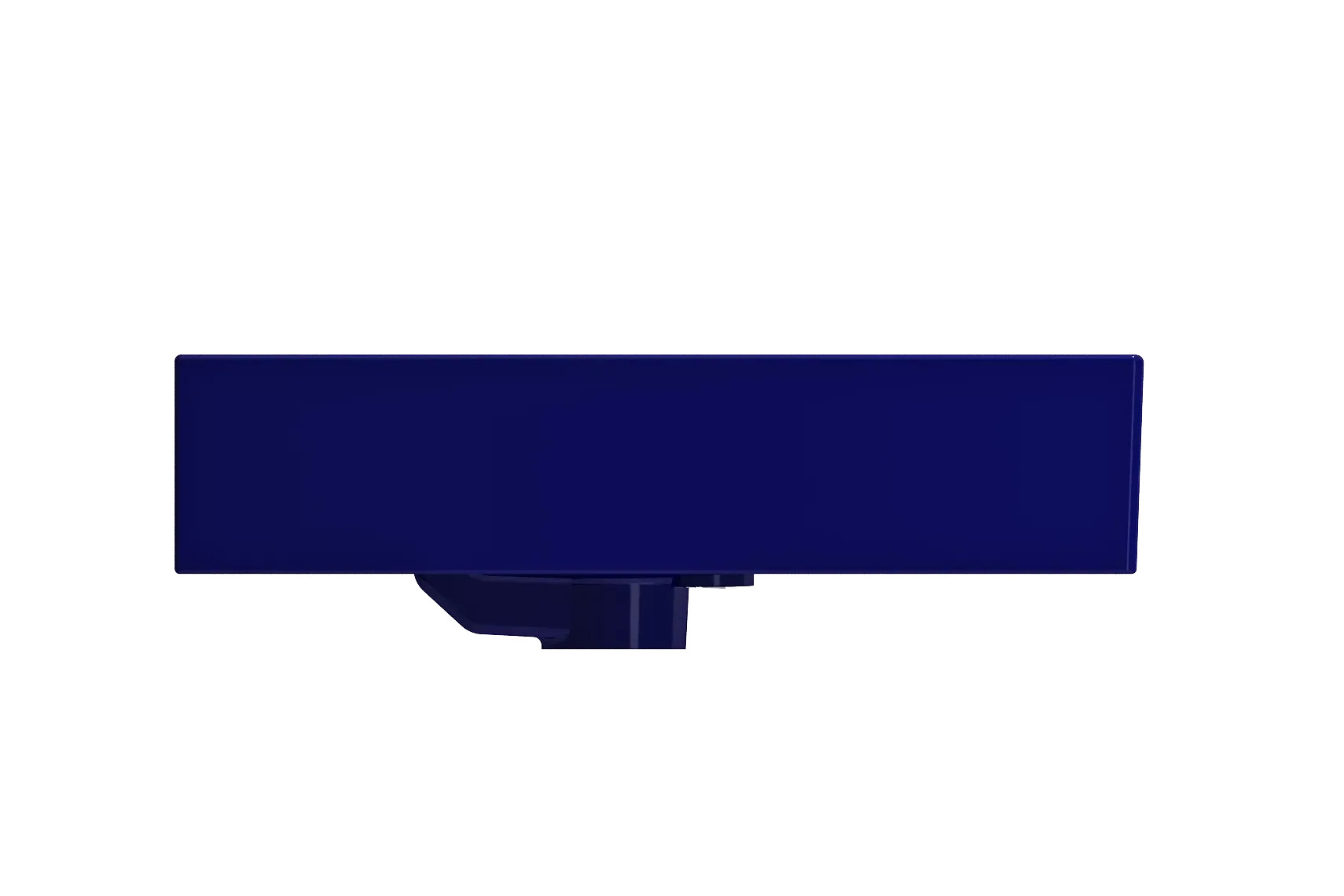 BOCCHI Milano 24" Rectangle Wallmount Fireclay Bathroom Sink, Sapphire Blue, Single Faucet Hole, 1376-010-0126