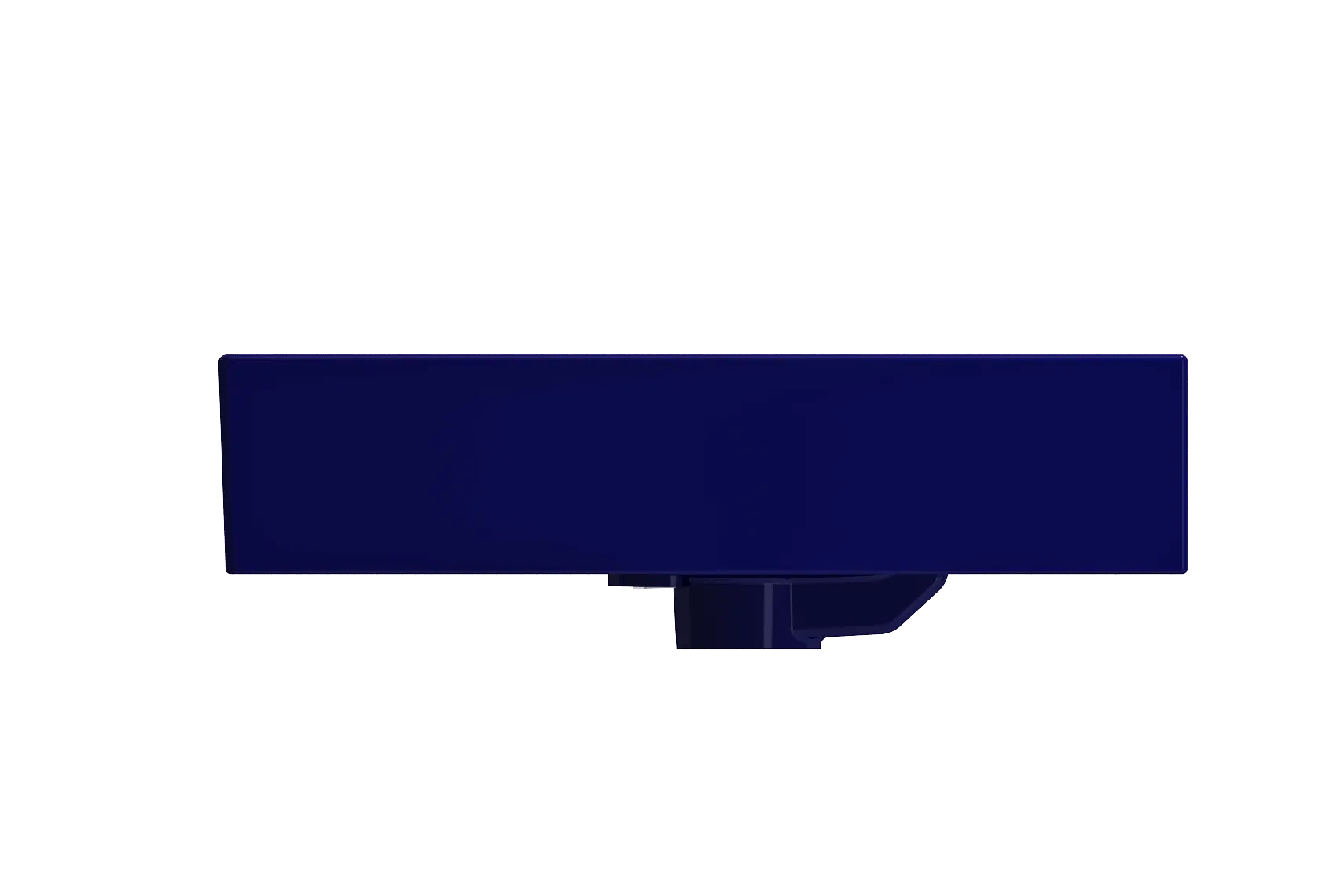 BOCCHI Milano 24" Rectangle Wallmount Fireclay Bathroom Sink, Sapphire Blue, Single Faucet Hole, 1376-010-0126