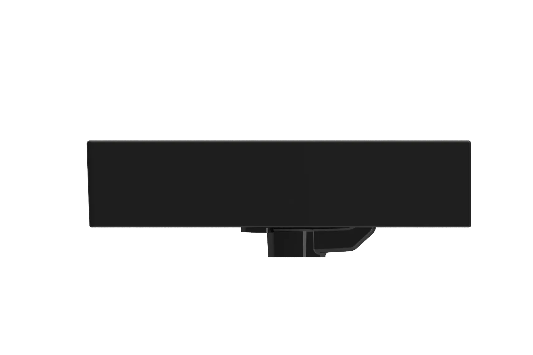 BOCCHI Milano 24" Rectangle Wallmount Fireclay Bathroom Sink, Black, 3 Faucet Hole, 1376-005-0127