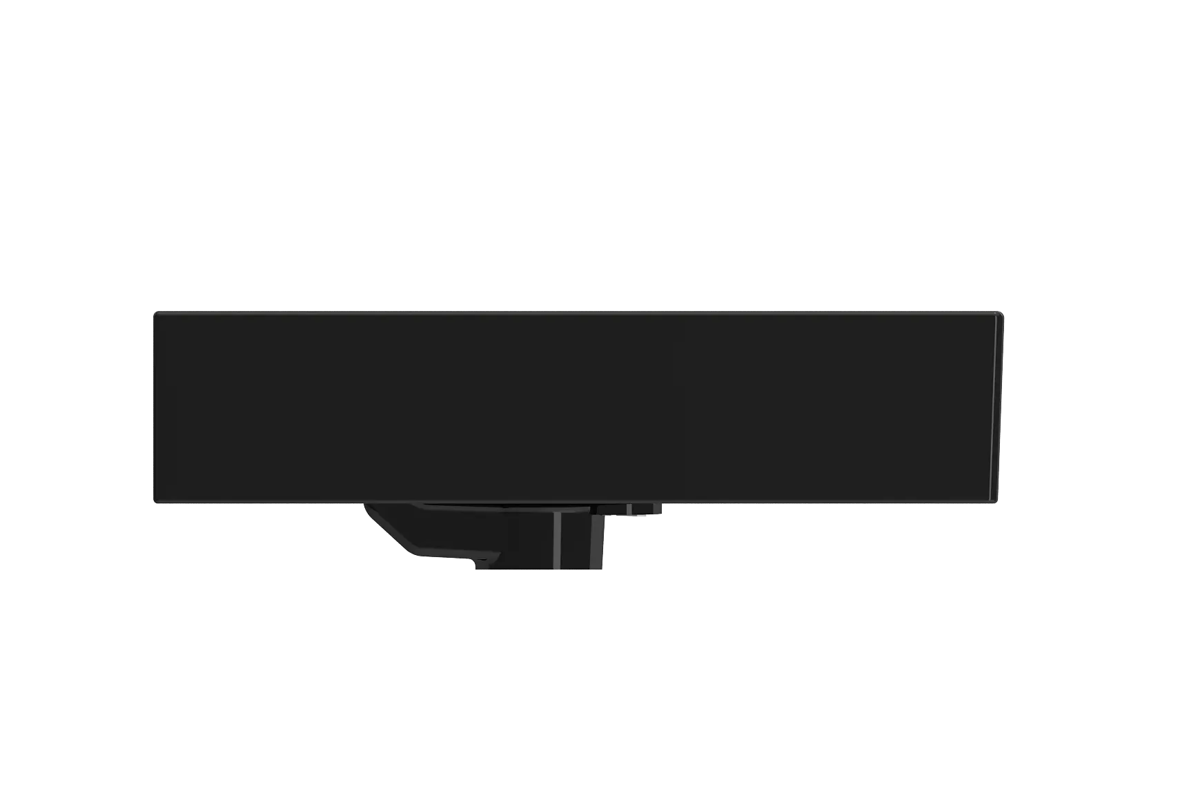 BOCCHI Milano 24" Rectangle Wallmount Fireclay Bathroom Sink, Black, 3 Faucet Hole, 1376-005-0127