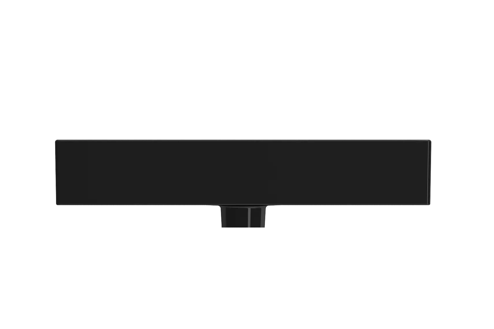 BOCCHI Milano 24" Rectangle Wallmount Fireclay Bathroom Sink, Black, 3 Faucet Hole, 1376-005-0127