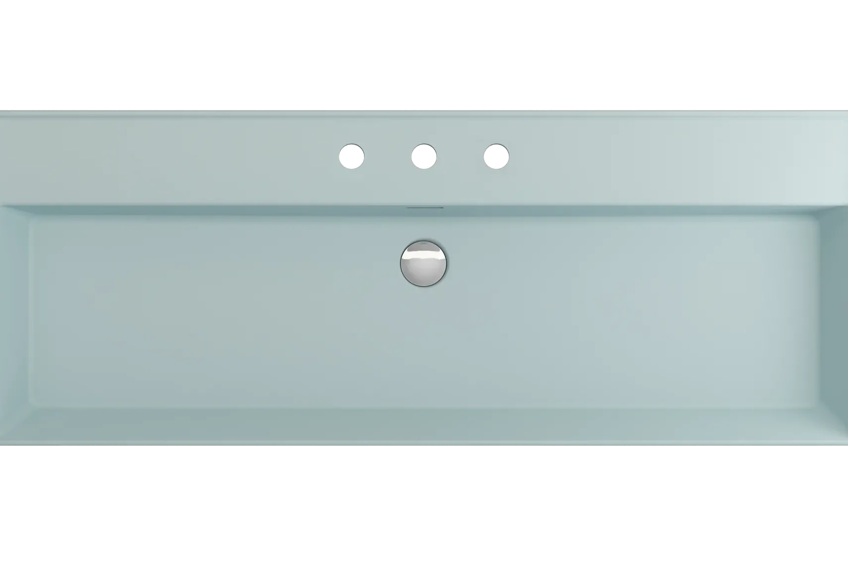 BOCCHI Milano 48" Rectangle Wallmount Fireclay Bathroom Sink, Matte Ice Blue, 3 Faucet Hole, 1394-029-0127