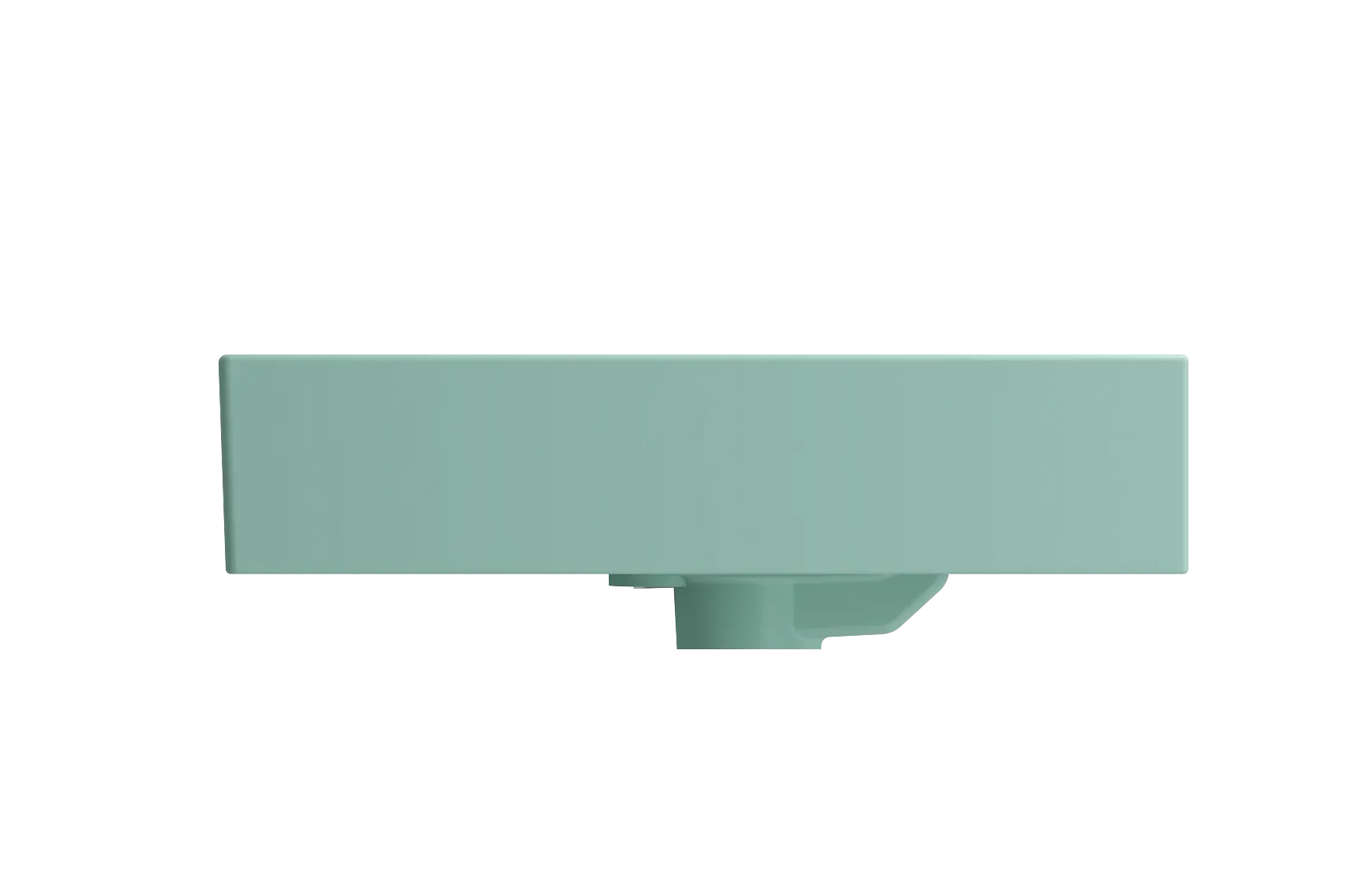 BOCCHI Milano 24" Rectangle Wallmount Fireclay Bathroom Sink, Matte Mint Green, 3 Faucet Hole, 1376-033-0127