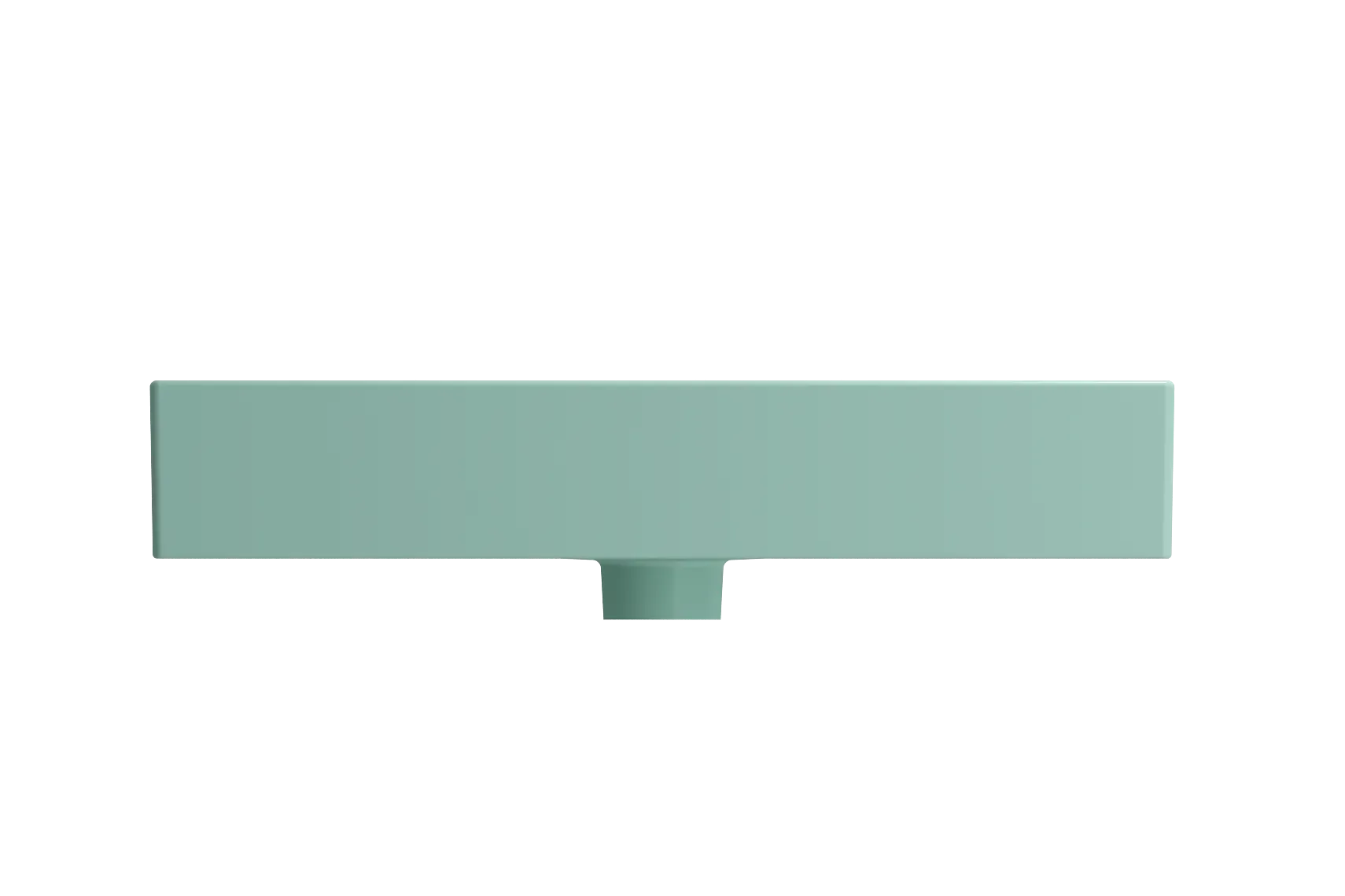BOCCHI Milano 24" Rectangle Wallmount Fireclay Bathroom Sink, Matte Mint Green, 3 Faucet Hole, 1376-033-0127