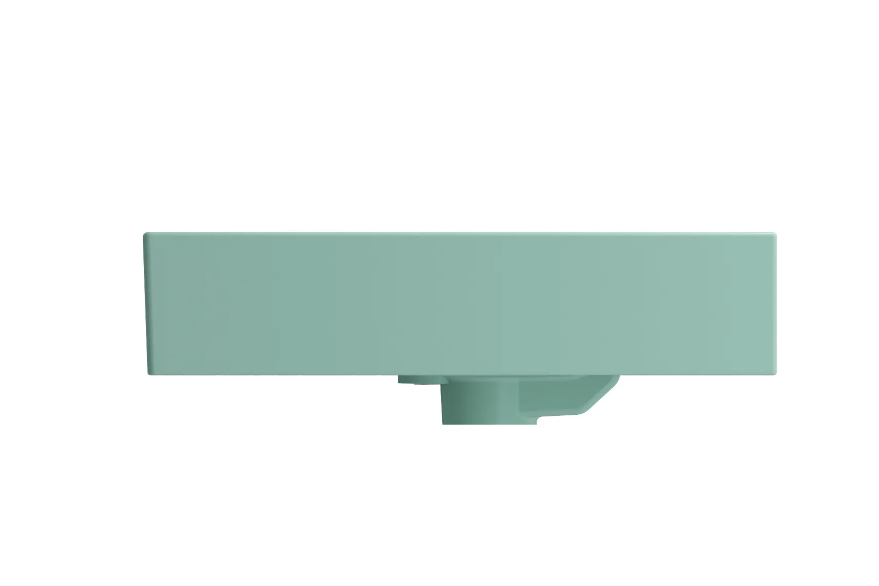 BOCCHI Milano 24" Rectangle Wallmount Fireclay Bathroom Sink, Matte Mint Green, 3 Faucet Hole, 1376-033-0127