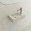 BOCCHI Milano Small 15" Rectangle Wallmount Fireclay Bathroom Sink, Biscuit, Single Faucet Hole, 1419-014-0126