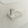 BOCCHI Milano Small 15" Rectangle Wallmount Fireclay Bathroom Sink, Biscuit, Single Faucet Hole, 1418-014-0126