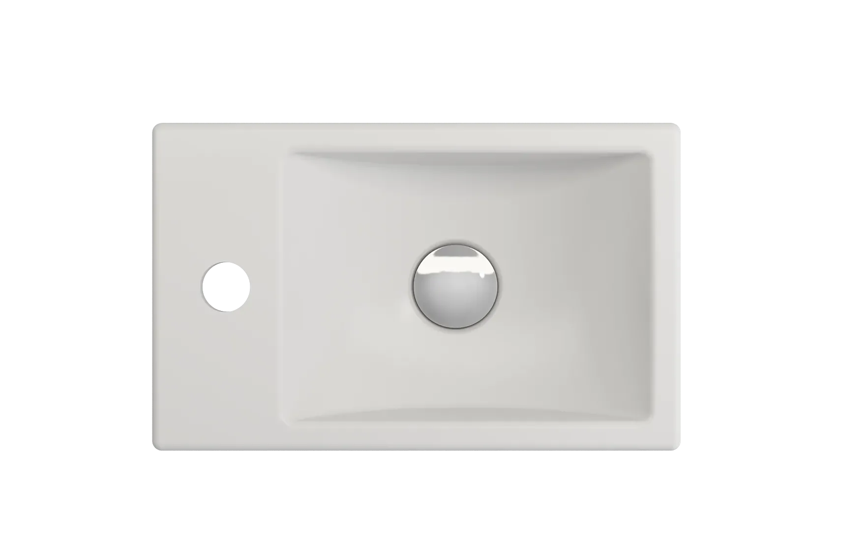BOCCHI Milano Small 15" Rectangle Wallmount Fireclay Bathroom Sink, Matte White, Single Faucet Hole, 1418-002-0126