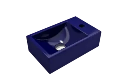 BOCCHI Milano Small 15" Rectangle Wallmount Fireclay Bathroom Sink, Sapphire Blue, Single Faucet Hole, 1419-010-0126