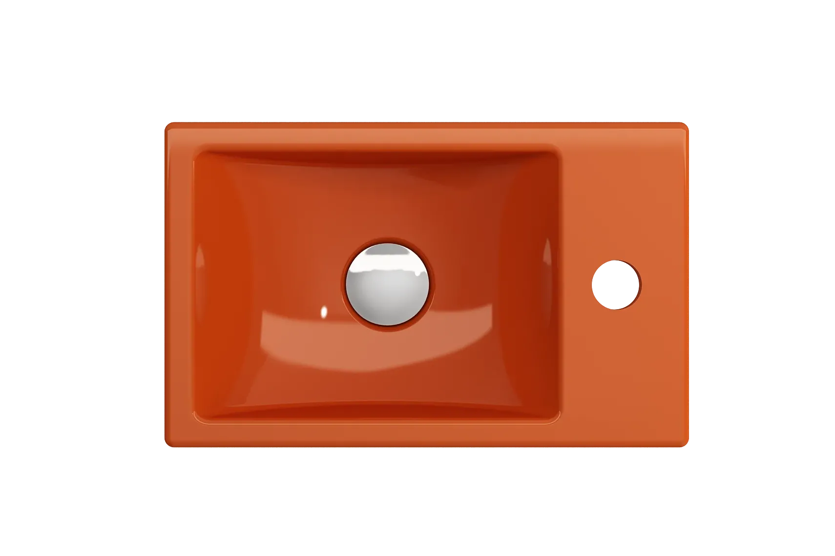 BOCCHI Milano Small 15" Rectangle Wallmount Fireclay Bathroom Sink, Orange, Single Faucet Hole, 1419-012-0126