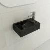 BOCCHI Milano Small 15" Rectangle Wallmount Fireclay Bathroom Sink, Black, Single Faucet Hole, 1419-005-0126