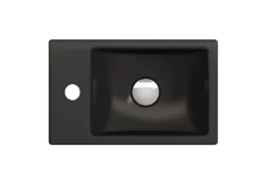BOCCHI Milano Small 15" Rectangle Wallmount Fireclay Bathroom Sink, Matte Black, Single Faucet Hole, 1418-004-0126