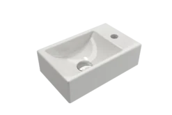 BOCCHI Milano Small 15" Rectangle Wallmount Fireclay Bathroom Sink, White, Single Faucet Hole, 1419-001-0126