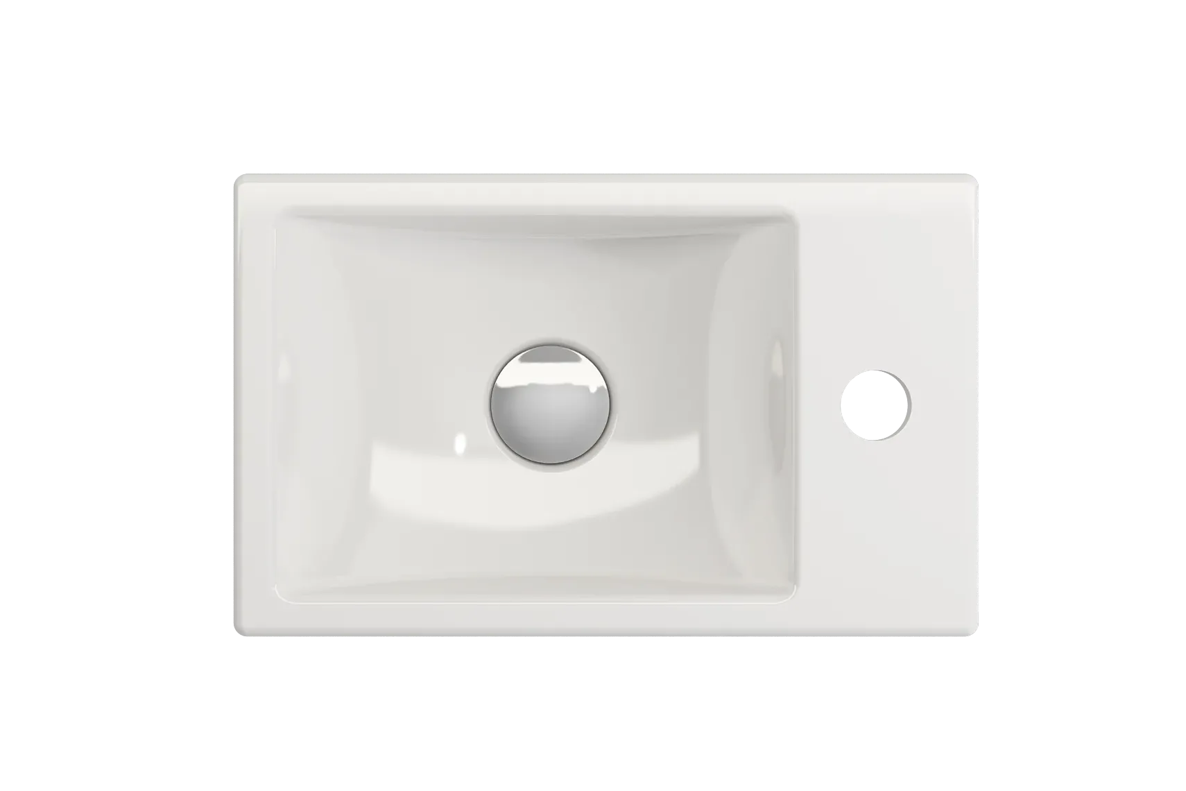 BOCCHI Milano Small 15" Rectangle Wallmount Fireclay Bathroom Sink, White, Single Faucet Hole, 1419-001-0126