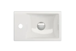 BOCCHI Milano Small 15" Rectangle Wallmount Fireclay Bathroom Sink, White, Single Faucet Hole, 1418-001-0126