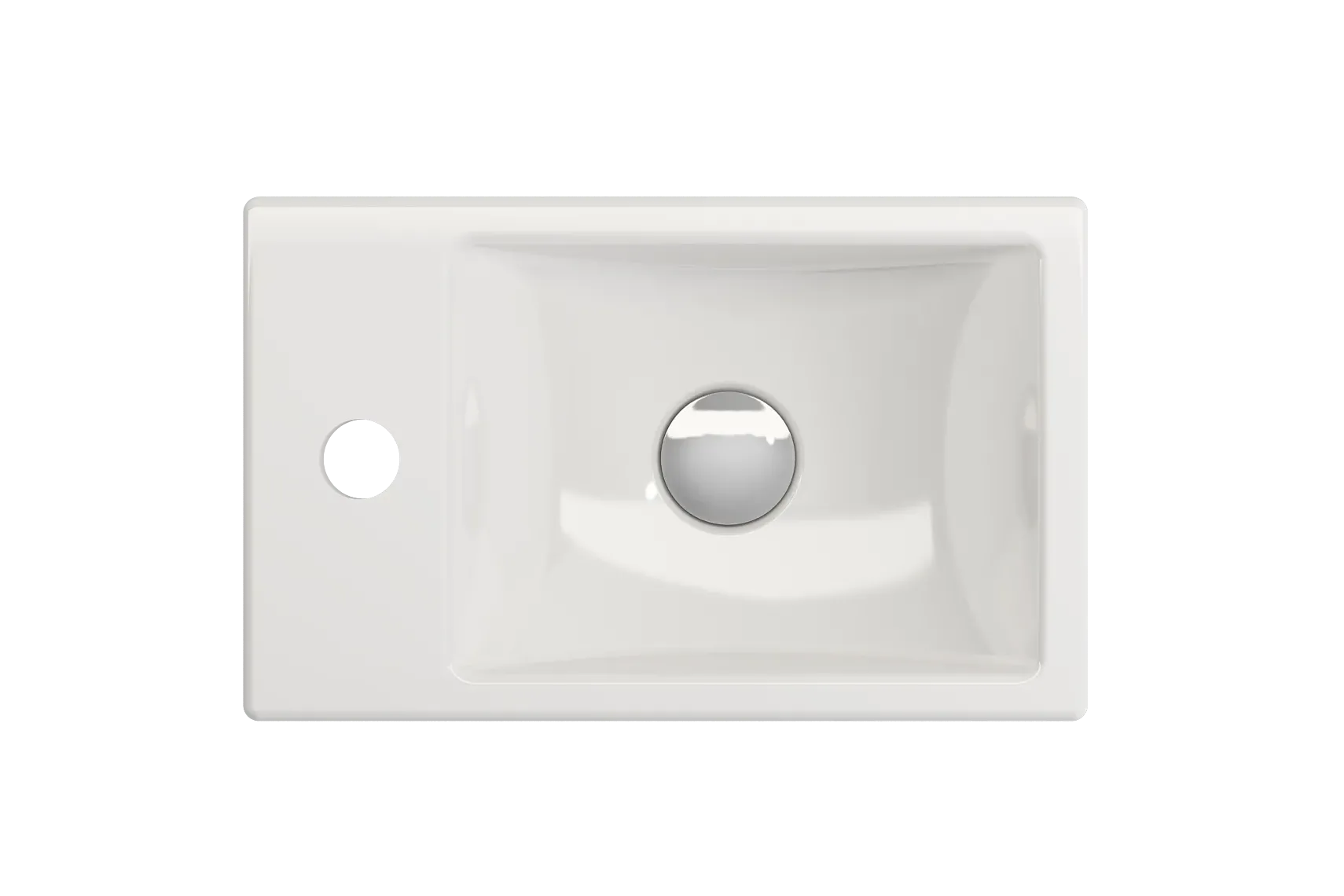 BOCCHI Milano Small 15" Rectangle Wallmount Fireclay Bathroom Sink, White, Single Faucet Hole, 1418-001-0126