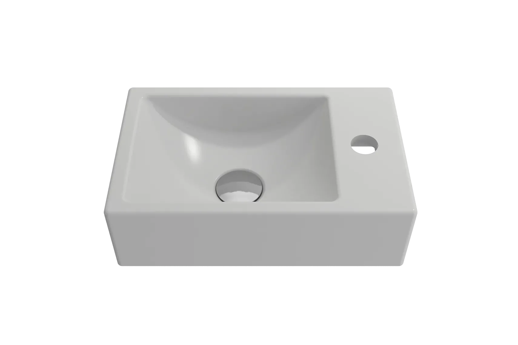 BOCCHI Milano Small 15" Rectangle Wallmount Fireclay Bathroom Sink, Matte White, Single Faucet Hole, 1419-002-0126