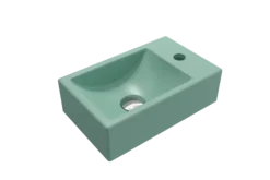 BOCCHI Milano Small 15" Rectangle Wallmount Fireclay Bathroom Sink, Matte Mint Green, Single Faucet Hole, 1419-033-0126