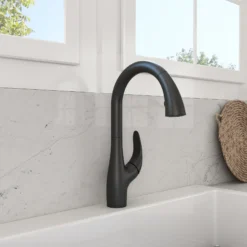 BOCCHI Pagano 1.75 GPM Brass Kitchen Faucet, Transitional, Matte Black, 2024 0001 MB