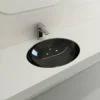 BOCCHI Parma 22" Oval Undermount Fireclay Bathroom Sink, Black, 1384-005-0125