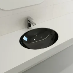 BOCCHI Parma 22" Oval Undermount Fireclay Bathroom Sink, Black, 1384-005-0125