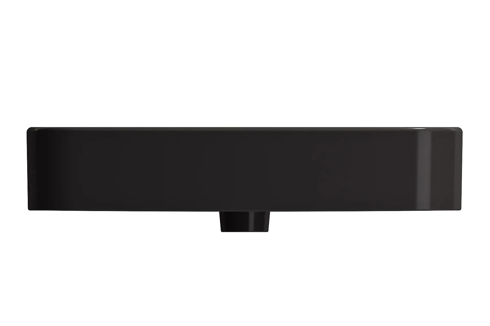 BOCCHI Parma 26" Rectangle Wallmount Fireclay Bathroom Sink, Matte Black, 3 Faucet Hole, 1123-004-0127