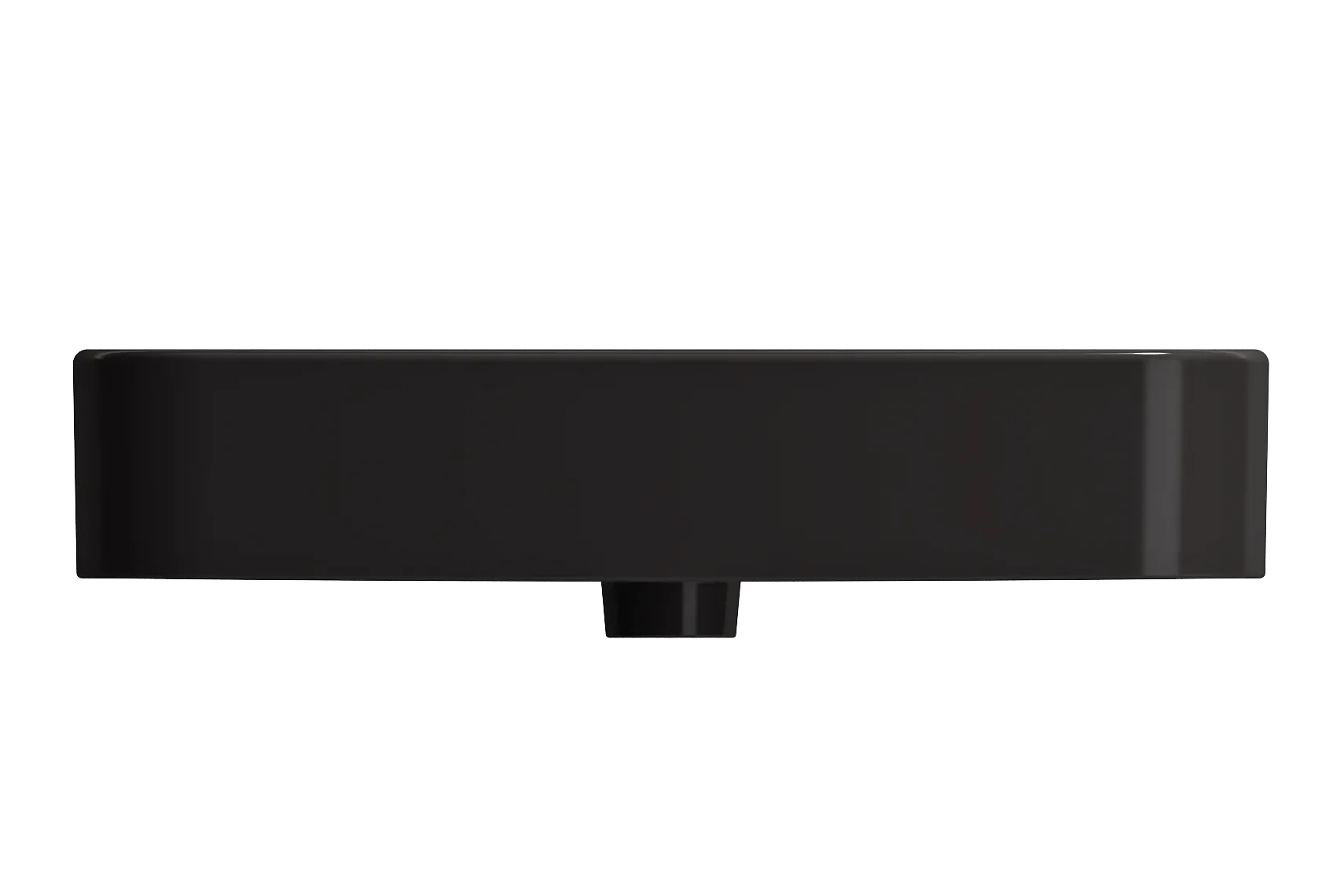 BOCCHI Parma 26" Rectangle Wallmount Fireclay Bathroom Sink, Matte Black, Single Faucet Hole, 1123-004-0126