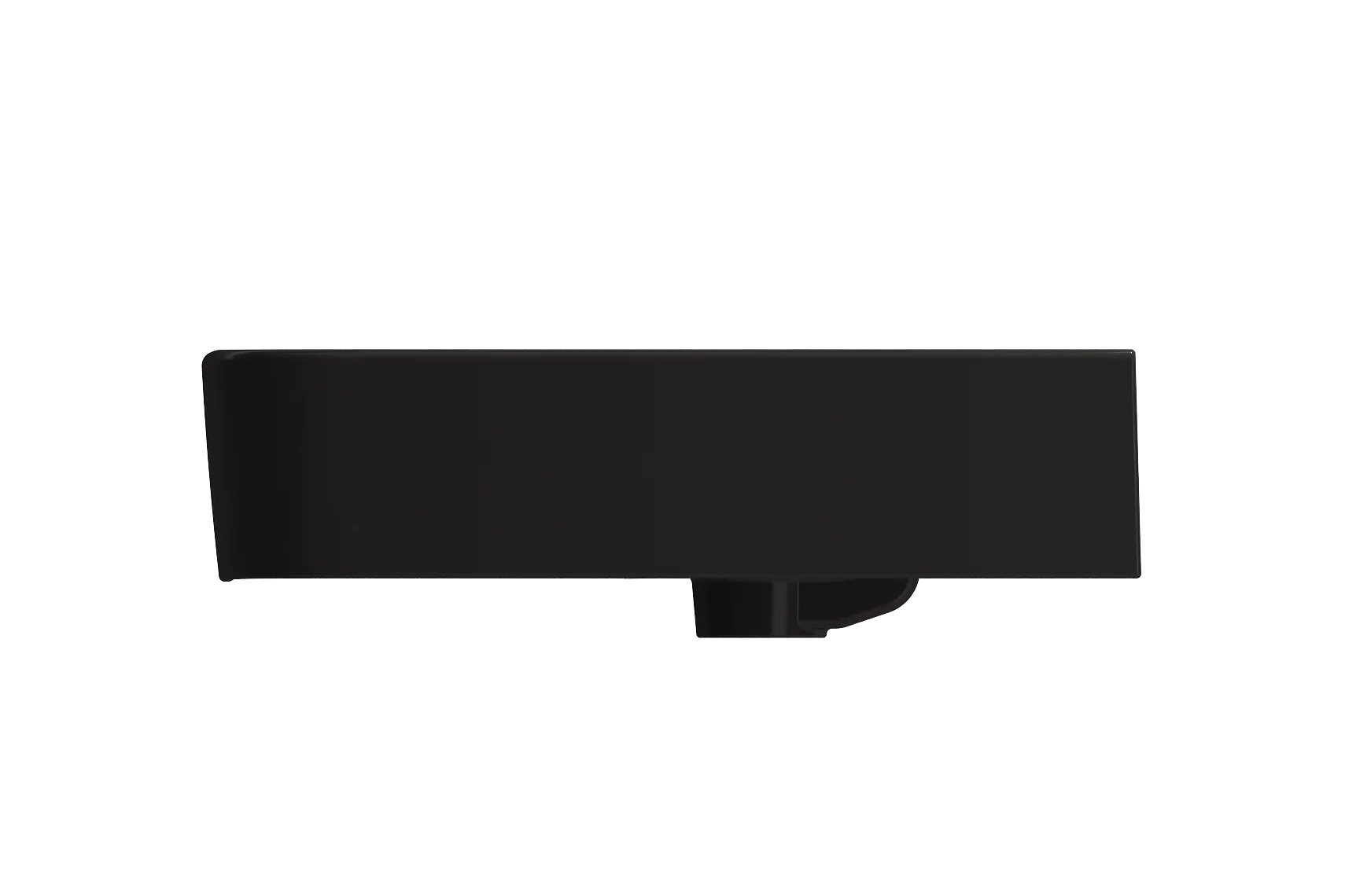 BOCCHI Parma 26" Rectangle Wallmount Fireclay Bathroom Sink, Matte Black, Single Faucet Hole, 1123-004-0126