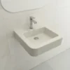 BOCCHI Parma 20" Rectangle Wallmount Fireclay Bathroom Sink, Biscuit, Single Faucet Hole, 1122-014-0126