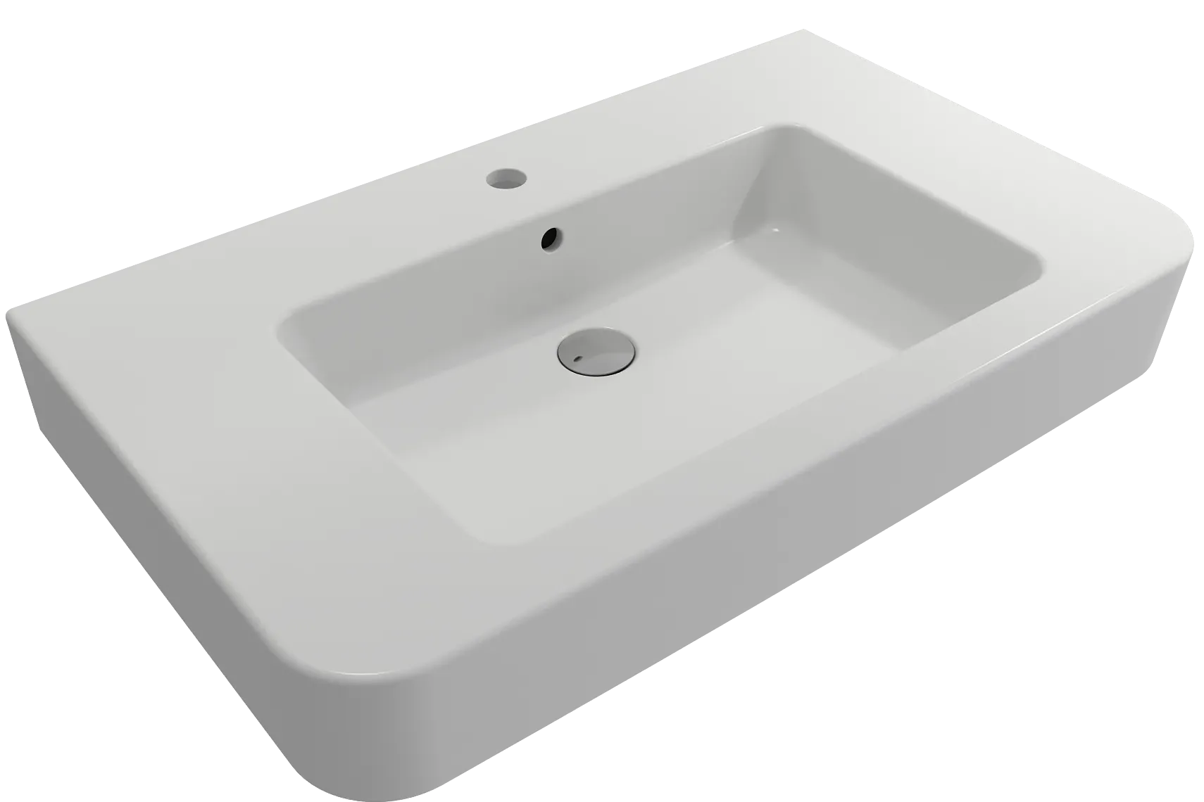 BOCCHI Parma 34" Rectangle Wallmount Fireclay Bathroom Sink, Matte White, Single Faucet Hole, 1124-002-0126