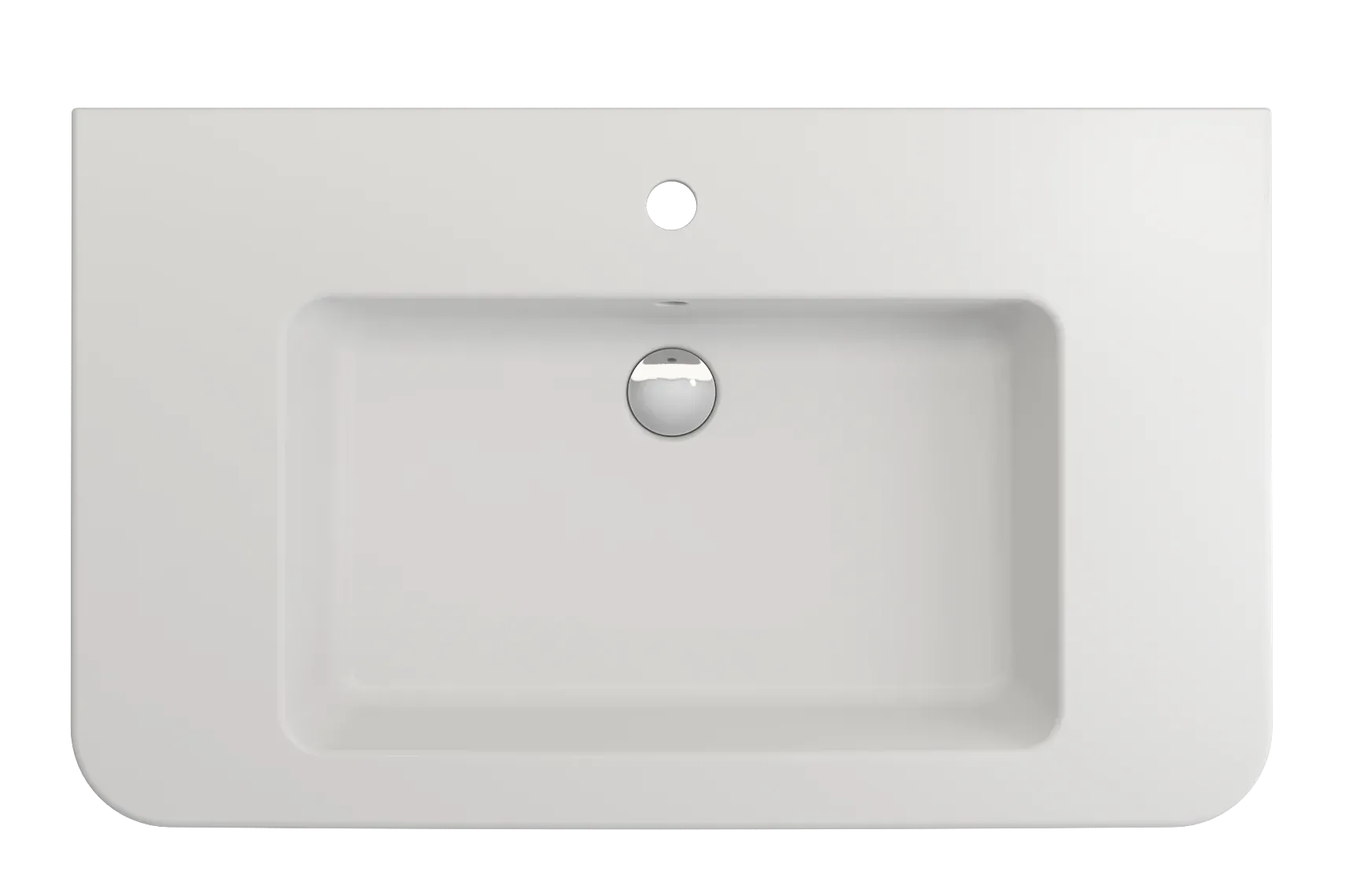 BOCCHI Parma 34" Rectangle Wallmount Fireclay Bathroom Sink, Matte White, Single Faucet Hole, 1124-002-0126