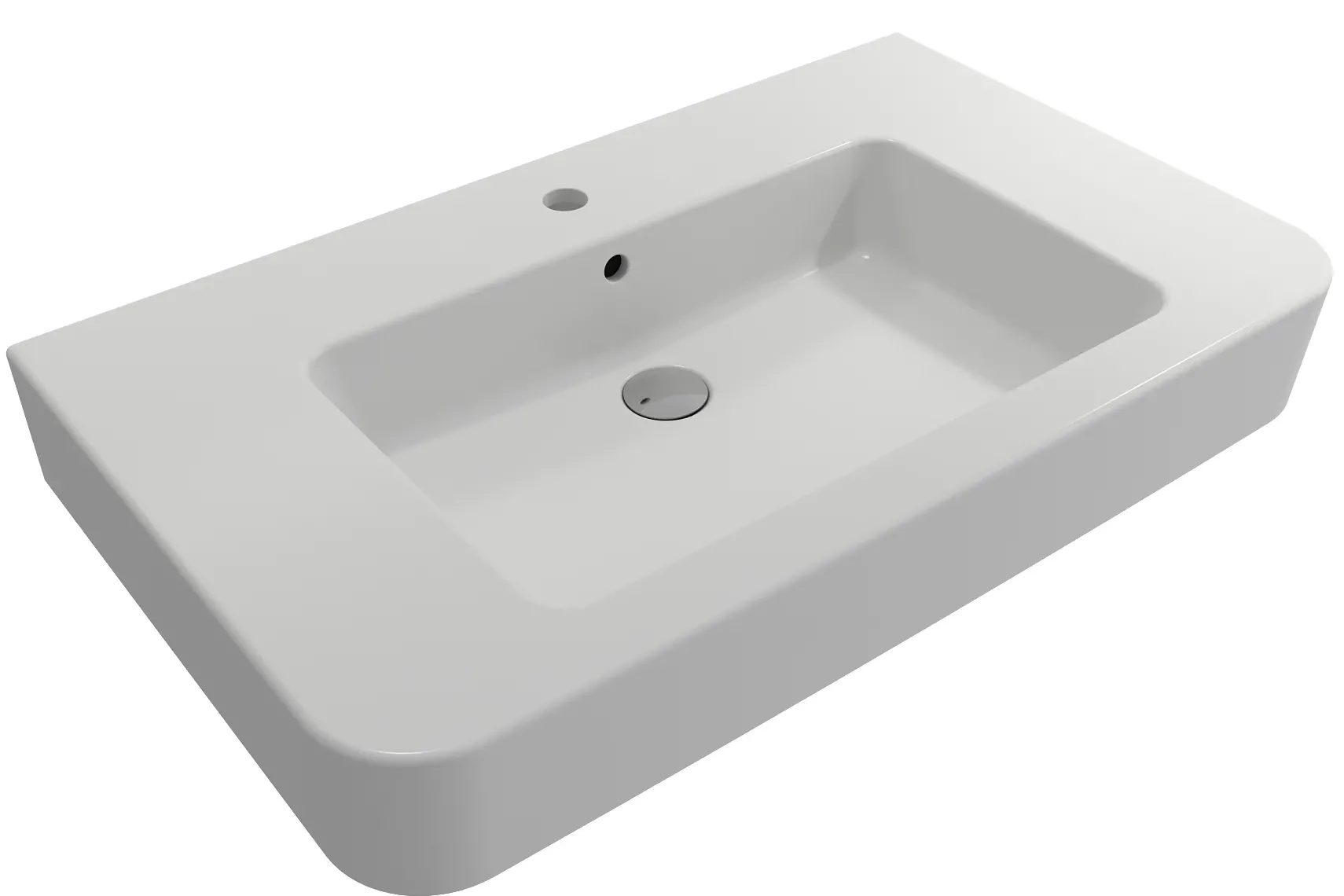 BOCCHI Parma 34" Rectangle Wallmount Fireclay Bathroom Sink, Matte White, Single Faucet Hole, 1124-002-0126