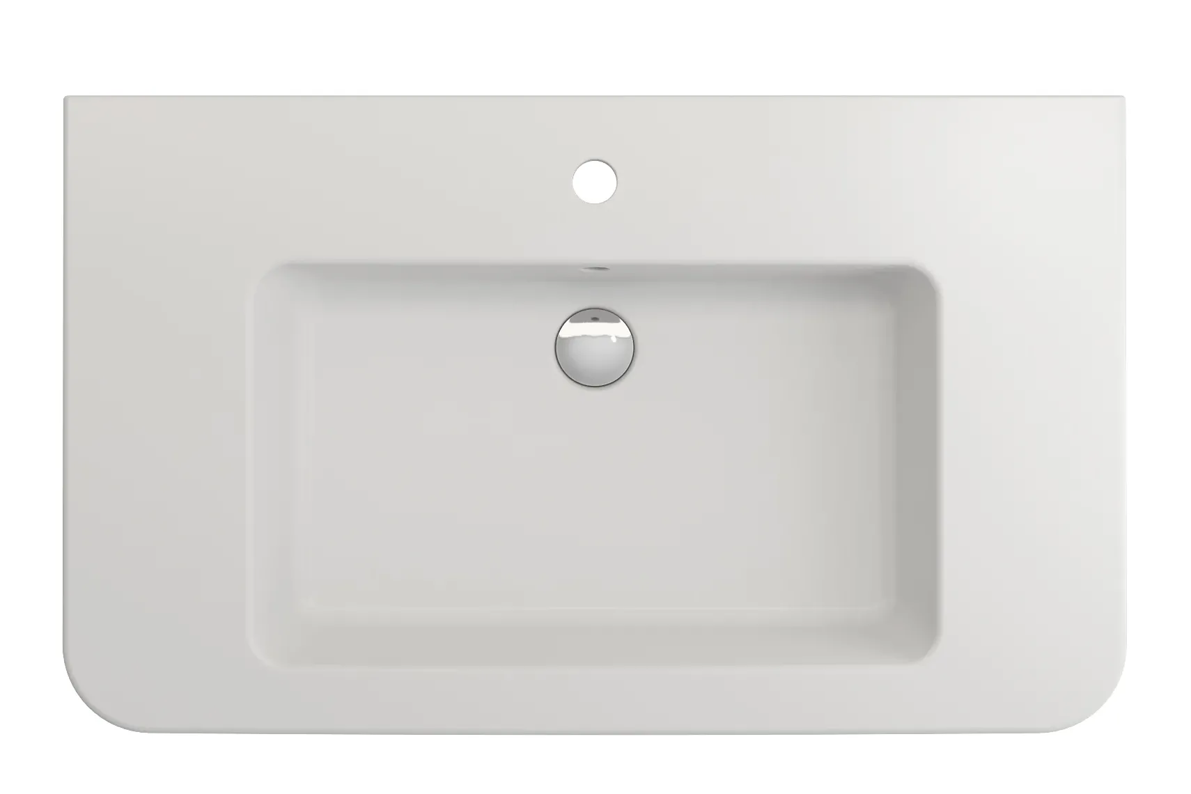 BOCCHI Parma 34" Rectangle Wallmount Fireclay Bathroom Sink, Matte White, Single Faucet Hole, 1124-002-0126